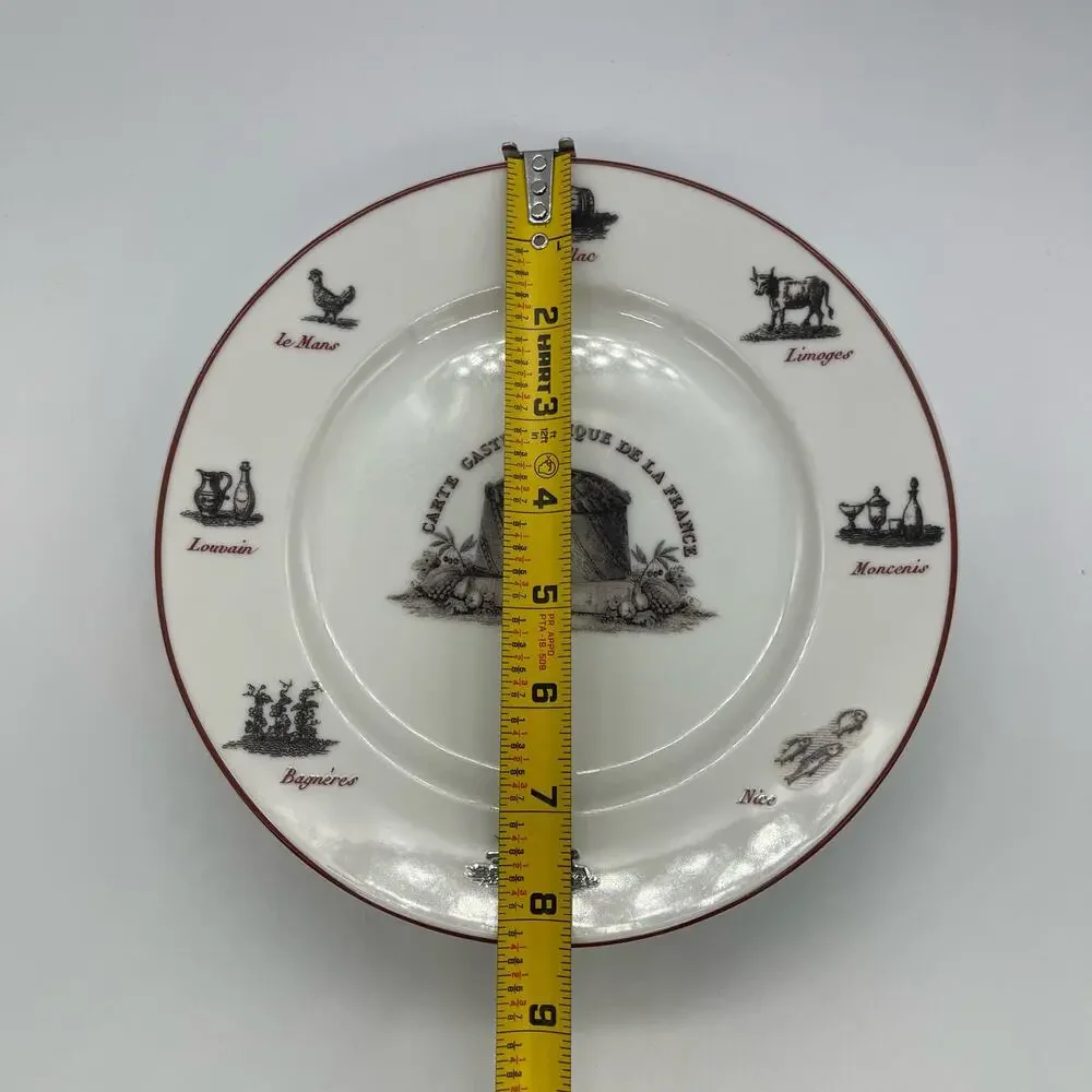 Williams Sonoma Carte Gastronomique De La France Set of 4 Salad Plates 8.25